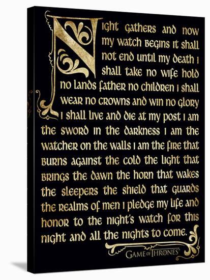 Game Of Thrones (Season 3 - Nightwatch Oath)-null-Stretched Canvas