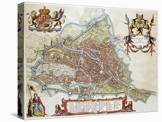 Gandavum, Map of Ghent-Jan Blaeu-Premier Image Canvas