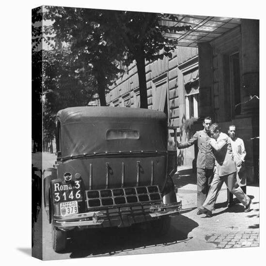 Gangster Charles "Lucky" Luciano Hurrying Toward His Car-null-Premier Image Canvas