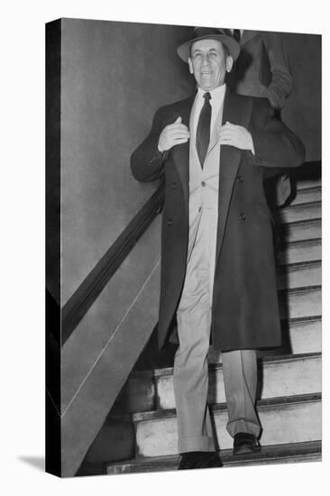 Gangster Meyer Lansky Leaving Manhattan Arrest Court on Feb-null-Stretched Canvas