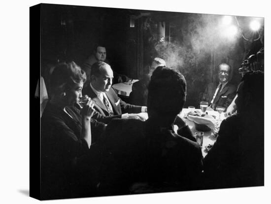 Gangster Mickey Cohen Sitting with His Girl Friend Liz Renay-Allan Grant-Premier Image Canvas