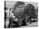 Garbage Man Emptying Trash into Back of Garbage Truck-Alfred Eisenstaedt-Premier Image Canvas