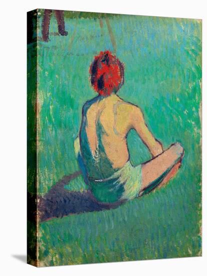 Garcon Assis Dans L'herbe (Boy Sitting in the Grass) - Peinture De Emile Bernard (1868-1941), Huile-Emile Bernard-Premier Image Canvas