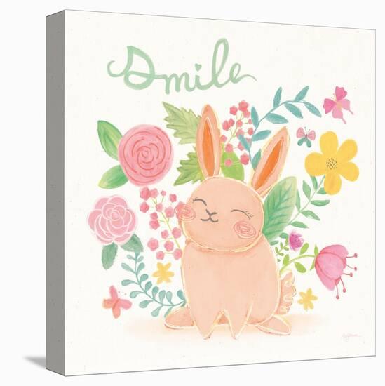 Garden Friends White II Smile-Mary Urban-Stretched Canvas