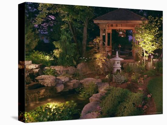 Garden Gazebo at Night-null-Premier Image Canvas