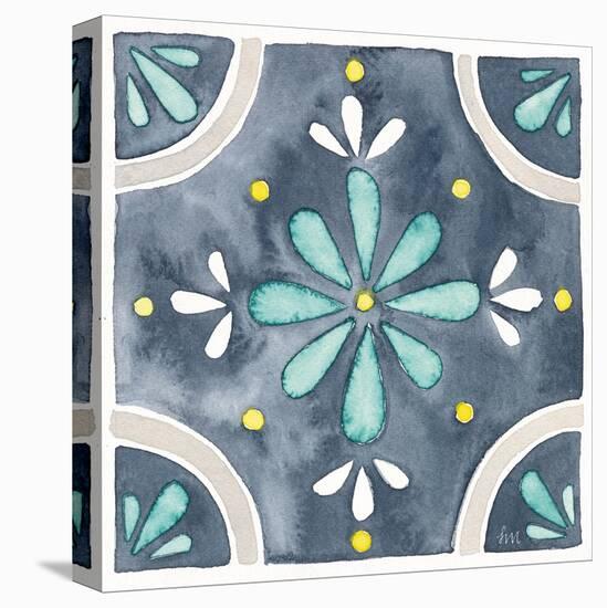 Garden Getaway Tile I Blue-Laura Marshall-Stretched Canvas