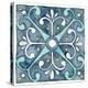 Garden Getaway Tile III Blue-Laura Marshall-Stretched Canvas