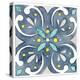 Garden Getaway Tile IV Blue-Laura Marshall-Stretched Canvas