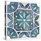 Garden Getaway Tile VIII Blue-Laura Marshall-Stretched Canvas