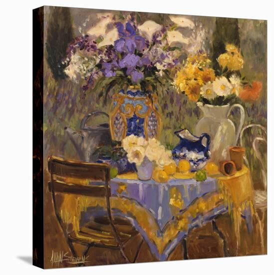 Garden Table and Chairs-Allayn Stevens-Stretched Canvas