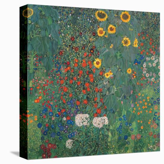 Garden with Sunflowers-Gustav Klimt-Stretched Canvas