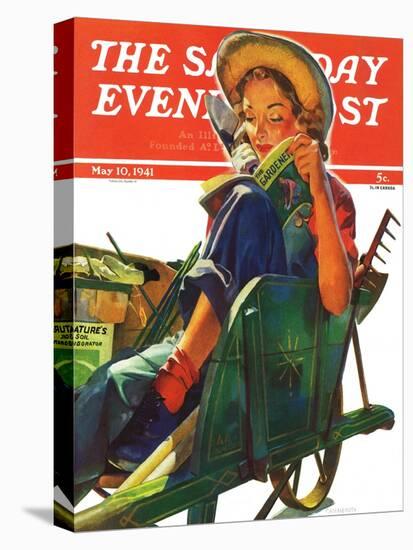 "Gardener in Wheelbarrow," Saturday Evening Post Cover, May 10, 1941-Dominice Cammerota-Premier Image Canvas