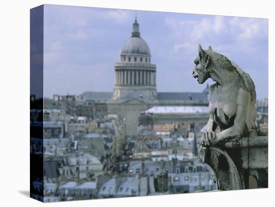 Gargoyle Looking Toward the Pantheon-Michel Setboun-Premier Image Canvas