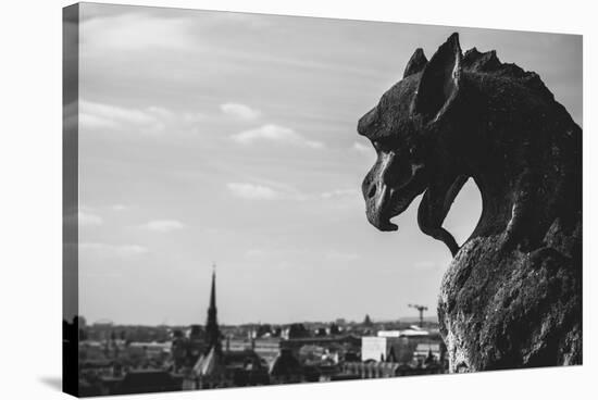 Gargoyle On Top Of Notre Dame In Paris-Lindsay Daniels-Stretched Canvas