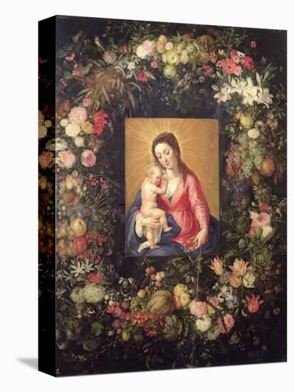 Garland of Fruit and Flowers with Virgin and Child-Jan Brueghel the Elder-Premier Image Canvas