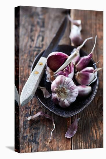 Garlic Bulbs and Cloves in a Ceramic Dish-barbaradudzinska-Premier Image Canvas