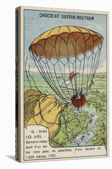 Garnerin Descending from a Balloon by Parachute, 1797-null-Premier Image Canvas