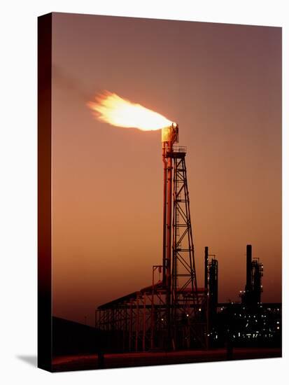 Gas Flare In Front of An Oil Refinery-David Parker-Premier Image Canvas