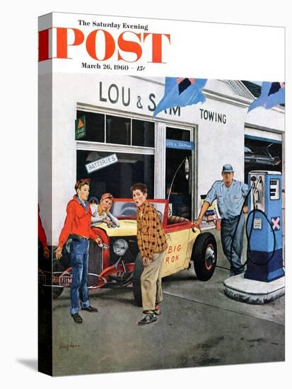 "Gas Money," Saturday Evening Post Cover, March 26, 1960-George Hughes-Premier Image Canvas