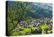 Gassho-zukuri houses and farmland in the mountain, Shirakawa-go, Japan-Keren Su-Premier Image Canvas