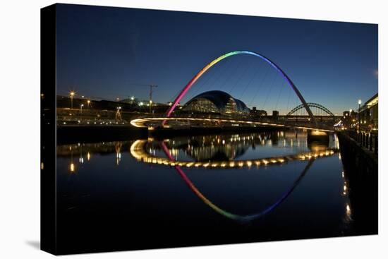 Gateshead Quays with Sage Gateshead and Millennium Bridge at Night-Peter Barritt-Premier Image Canvas