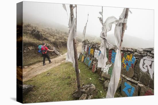 Gateway to Nepal with Flags and Buddhist Inscriptions Near the Village of Tumling, Nepal-Roberto Moiola-Premier Image Canvas