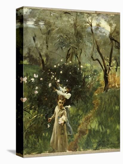 Gathering Flowers at Twilight-John Singer Sargent-Premier Image Canvas