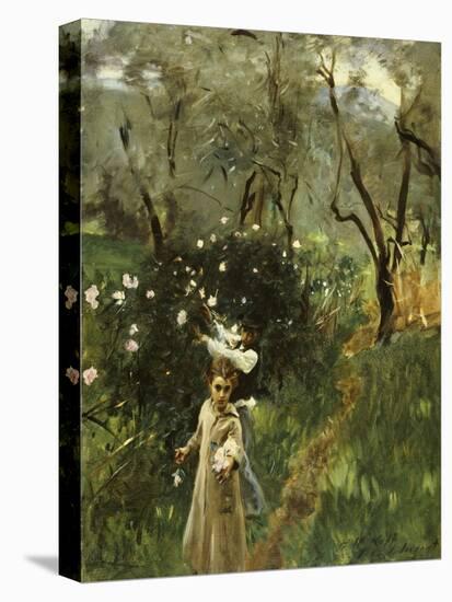 Gathering Flowers at Twilight-John Singer Sargent-Premier Image Canvas