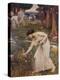 Gathering Rosebuds-John William Waterhouse-Premier Image Canvas