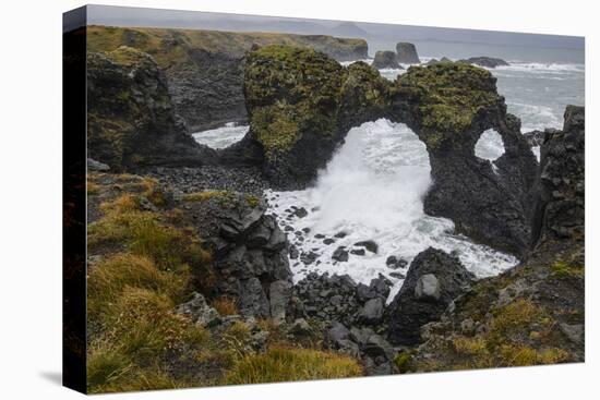 Gatklettur basalt rock arch on the Snaefellsness Peninsula, Iceland, Polar Regions-Jon Reaves-Premier Image Canvas