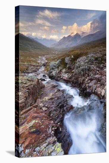 Gavia Pass, Stelvio National Park, Lombardy, Italy. Mountain River at Sunset.-ClickAlps-Premier Image Canvas