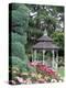 Gazebo and Roses in Bloom at the Woodland Park Zoo Rose Garden, Washington, USA-null-Premier Image Canvas