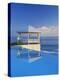 Gazebo Reflecting on Pool with Sea in Background, Long Island, Bahamas-Kent Foster-Premier Image Canvas