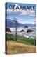 Gearhart, Oregon - Rocky Shore-Lantern Press-Stretched Canvas