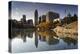 Gene Leahy Mall Skyline, Omaha, Nebraska, USA-Walter Bibikow-Premier Image Canvas