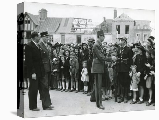General Charles De Gaulle in Normandy, June 11, 1945-null-Stretched Canvas