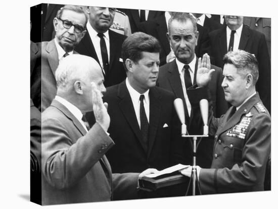 General Curtis Lemay (Right) Is Sworn in as Air Force Chief of Staff, June 30, 1961-null-Stretched Canvas