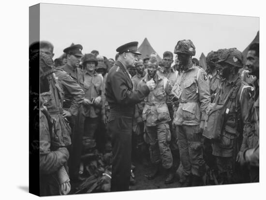 General Dwight D. Eisenhower Talking with Soldiers of the 101st Airborne Division-Stocktrek Images-Premier Image Canvas