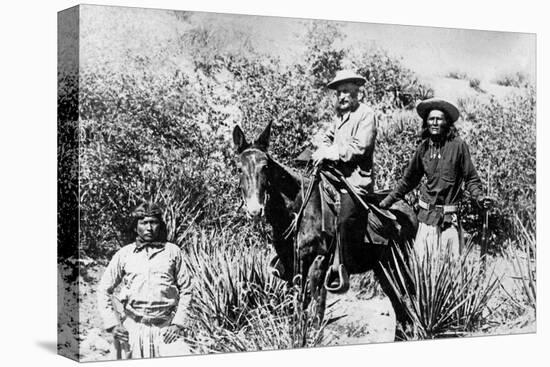 General George Crook on a Mule, with Two Apache in Arizona, 1882-American Photographer-Premier Image Canvas