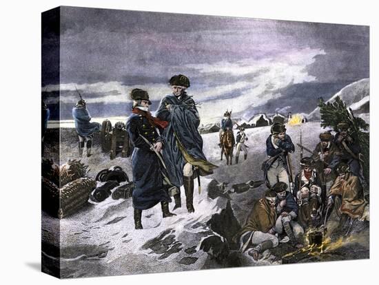 General George Washington and the Marquis de Lafayette at Valley Forge Winter Camp-null-Premier Image Canvas