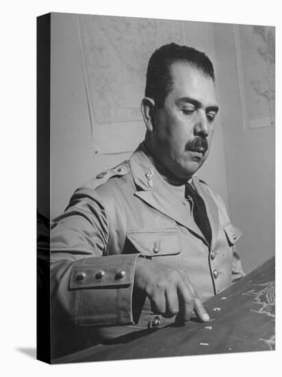 General Lazaro Cardenas, Pointing to a Map as His Continues to Work on a Stradegy-Peter Stackpole-Premier Image Canvas