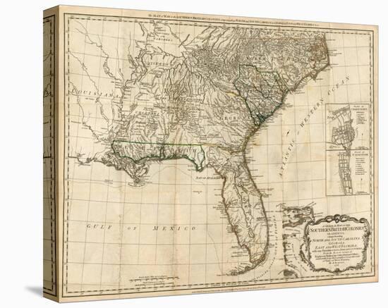 General Map of the Southern British Colonies, in America, c.1776-Robert Sayer-Stretched Canvas