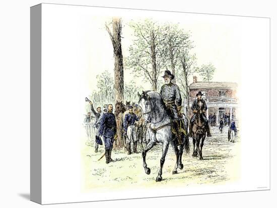 General Robert E. Lee Leaving the McLean House after the Confederate Surrender at Appomattox-null-Premier Image Canvas