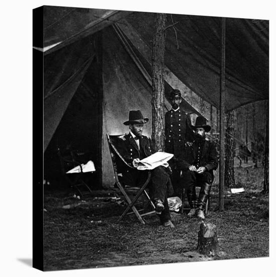 General U.S. Grant in Camp, Civil War-Lantern Press-Stretched Canvas