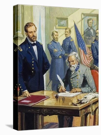 General Ulysses Grant Accepting the Surrender of General Lee at Appomattox-Severino Baraldi-Premier Image Canvas