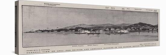 General View of Apia, the British and American Warships in the Harbour before the Bombardment-null-Premier Image Canvas
