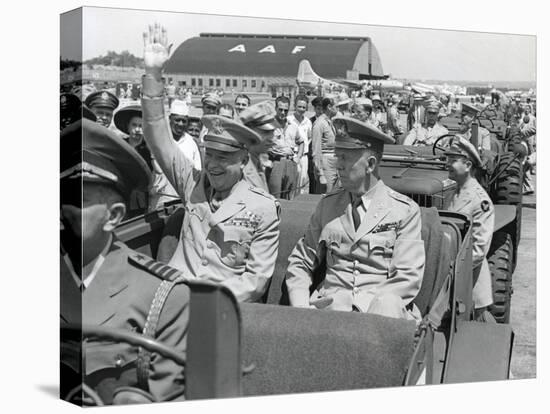 Generals Dwight Eisenhower and George Marshall Sitting in a Jeep at a Washington D.C. Airport-null-Stretched Canvas