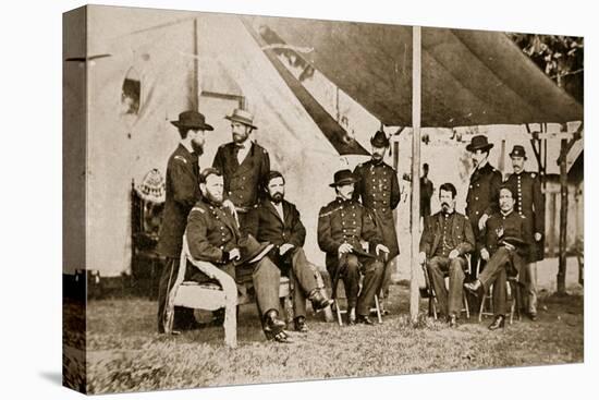 Generals Grant, Badeau, Rawlins, Comstock and Porter, and Colonels Duff, Dent, Robinett and Parker-Mathew Brady-Premier Image Canvas