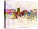Geneva Skyline in Watercolor Background-paulrommer-Stretched Canvas