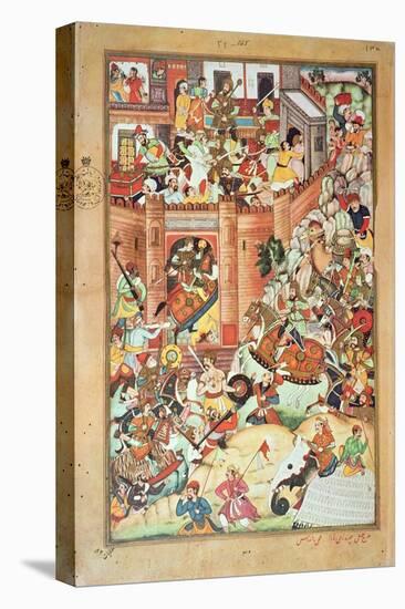 Genghis Khan Captures a Chinese Town, Miniature-Persian School-Premier Image Canvas